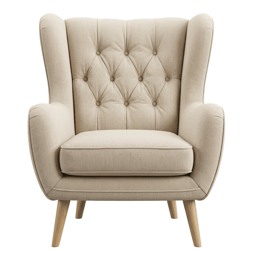 Danish Curved Wingback Armchair