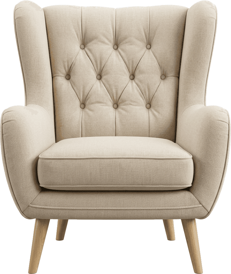 Danish Curved Wingback Armchair