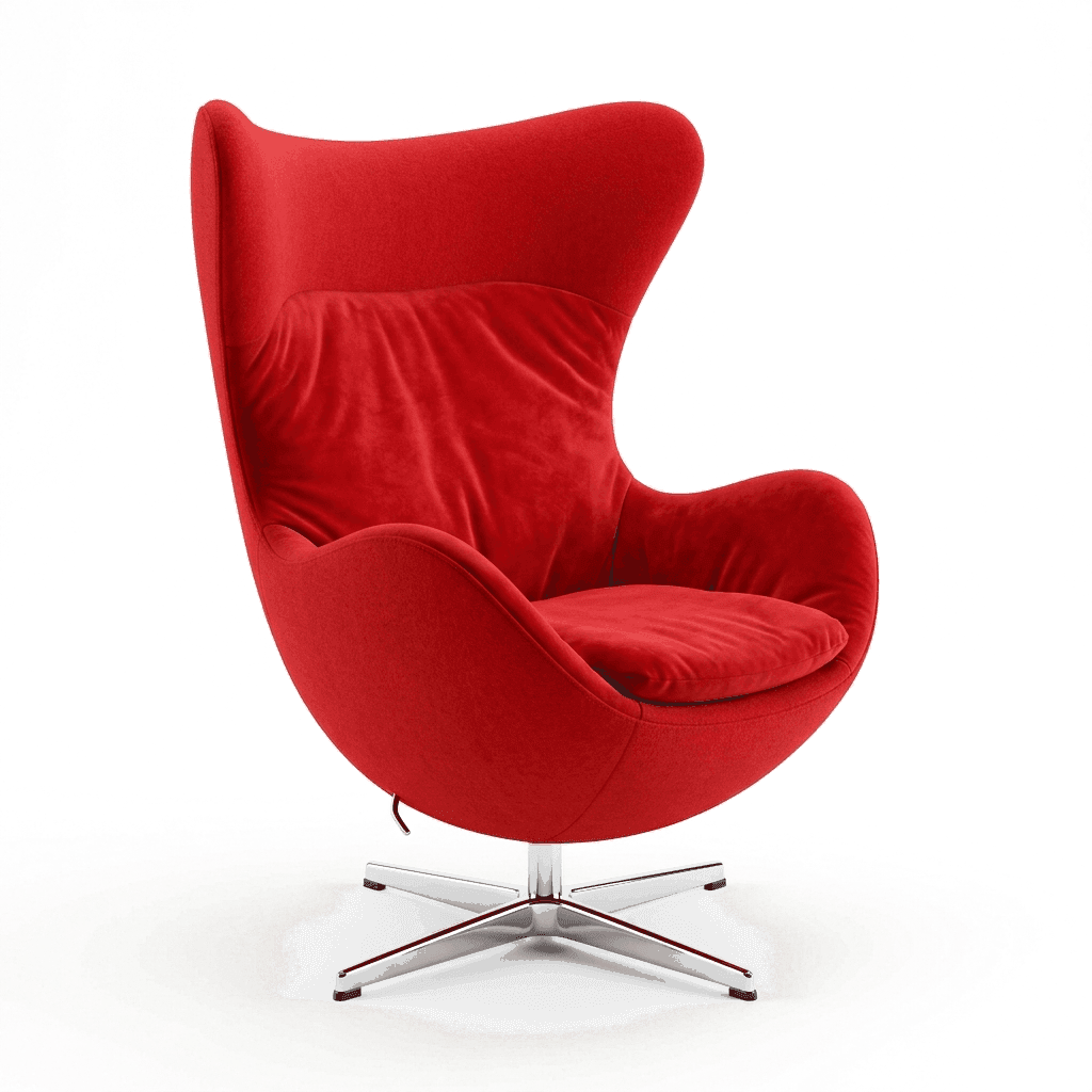 Sculpted Scarlet Swivel Lounge Chair