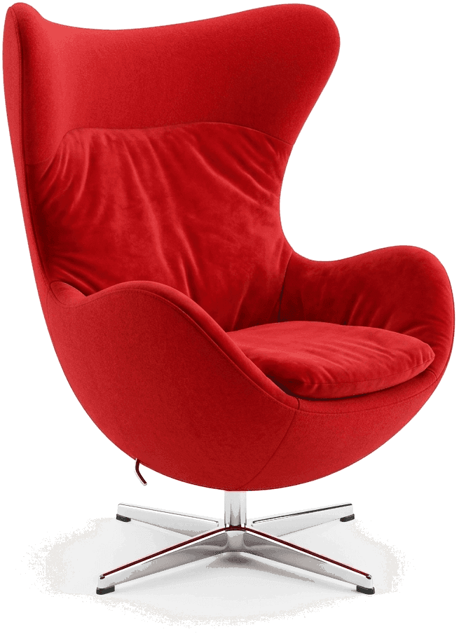 Sculpted Scarlet Swivel Lounge Chair