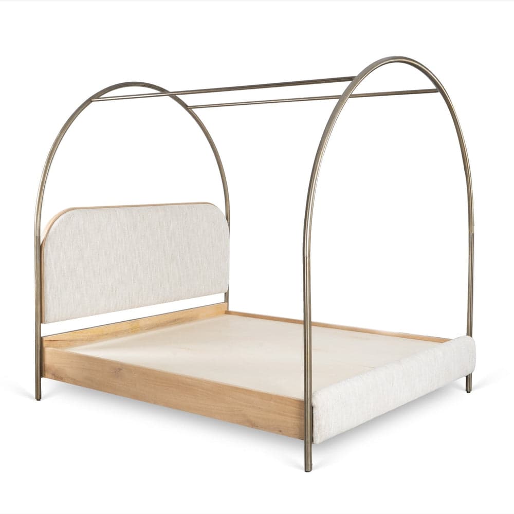 Darbar Hand-Carved Four Poster Bed - Profile View