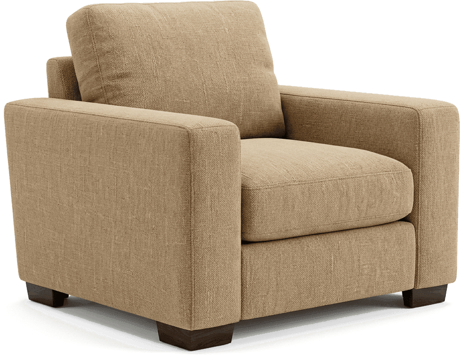 Warm Camel Single Seater Sofa - Profile View